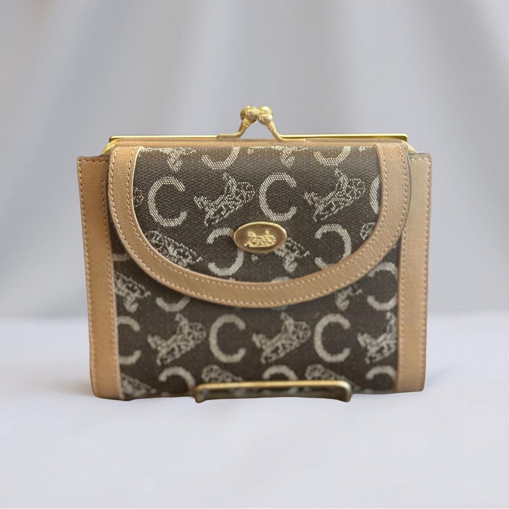 Authentic Vintage Celine Sulky Wallet Iconic Horse and Carriage Tri-fold